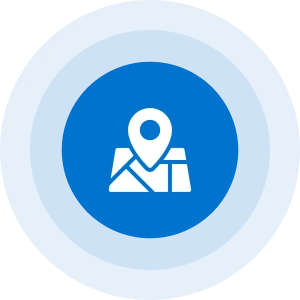 Blue map pin symbol